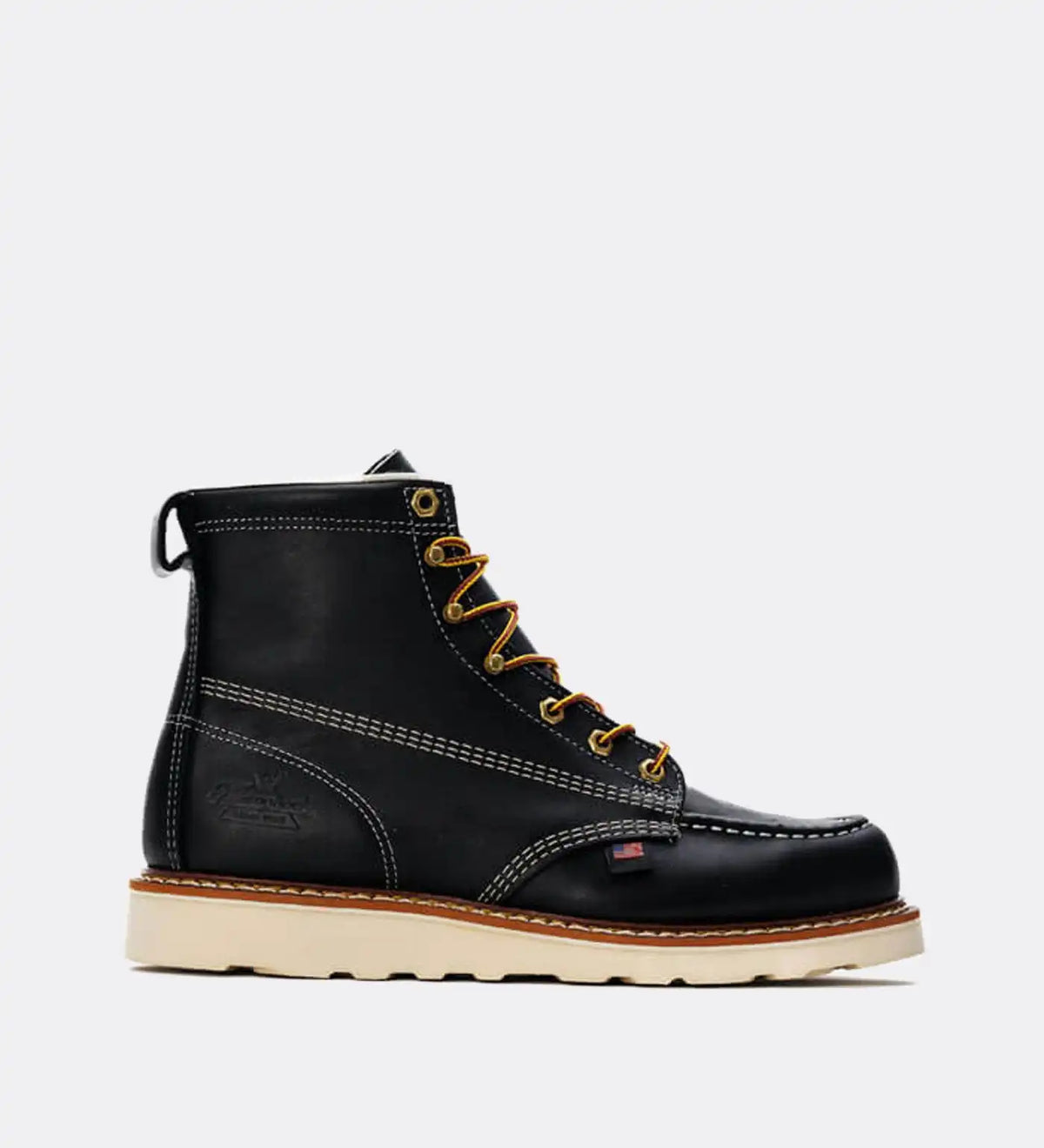 Thorogood American Heritage 6" Black Moc Toe Work Boots for Men