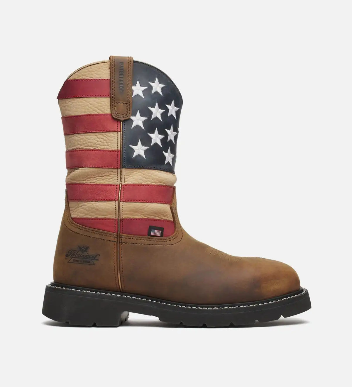 Thorogood Western Stars & Stripes Waterproof 11" Crazy Horse Nano Safety Toe Work Boots for Men
